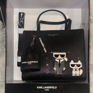 Karl Lagerfeld Black Tote crossbody bag with AirPod case